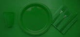 9 In. Dark Green Plastic Plates | 8 Count
